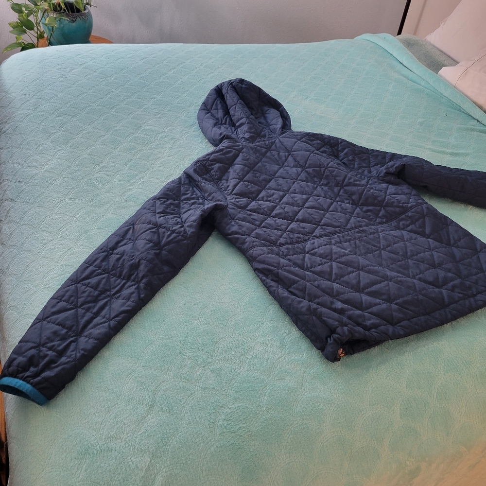 LL Bean quilted, hooded pull over jacket.